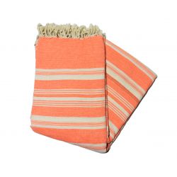 Fouta 2x3 m fines rayuresocre rouge