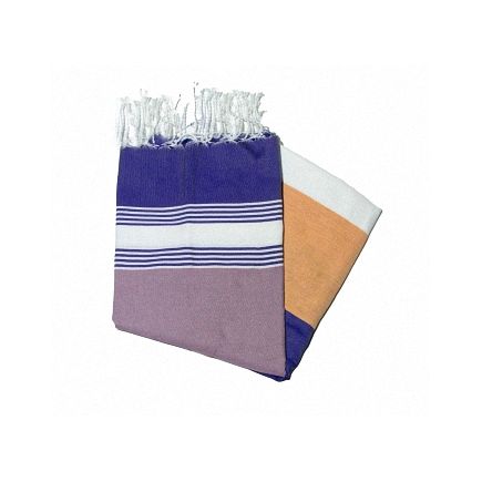 Greek blue Tozeur flat beach towel, orchid & orange the colored ones