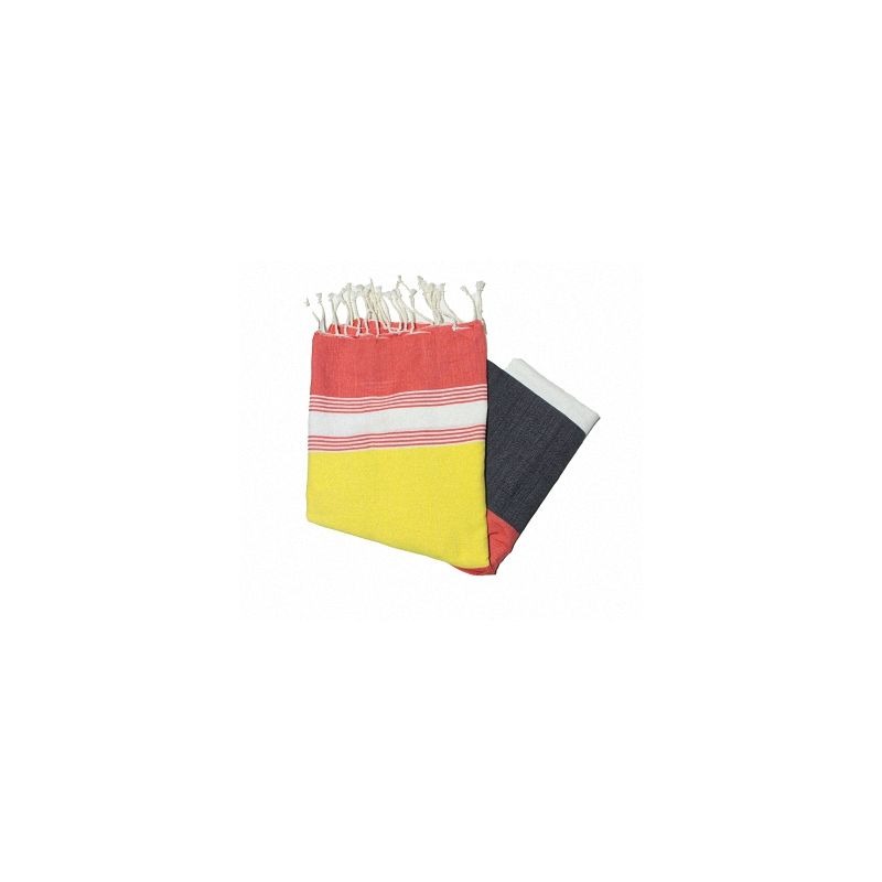 Tozeur red yellow black & white flat towel