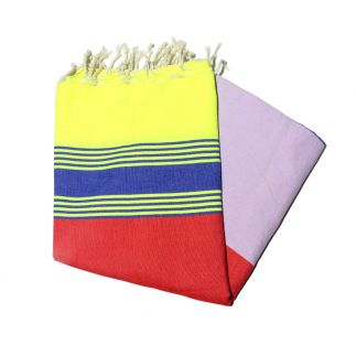 Flat Fouta Tozeur Yellow Greek Blue Red & Orchy