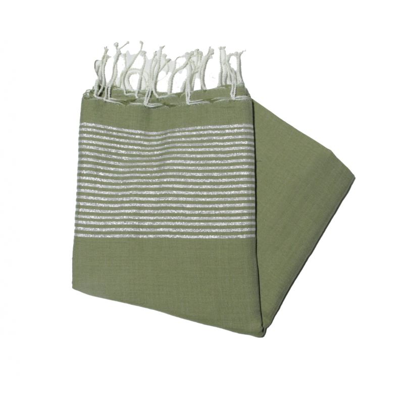 Fouta Lurex plana cielo y oro