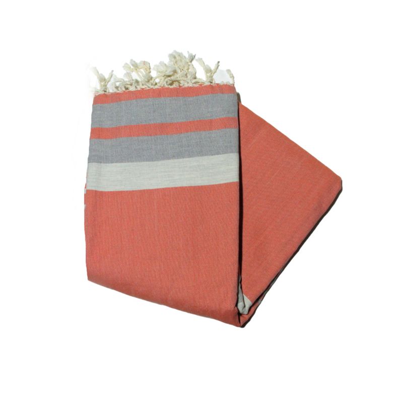 fouta 1,5x2,5 m tijolo e cinza