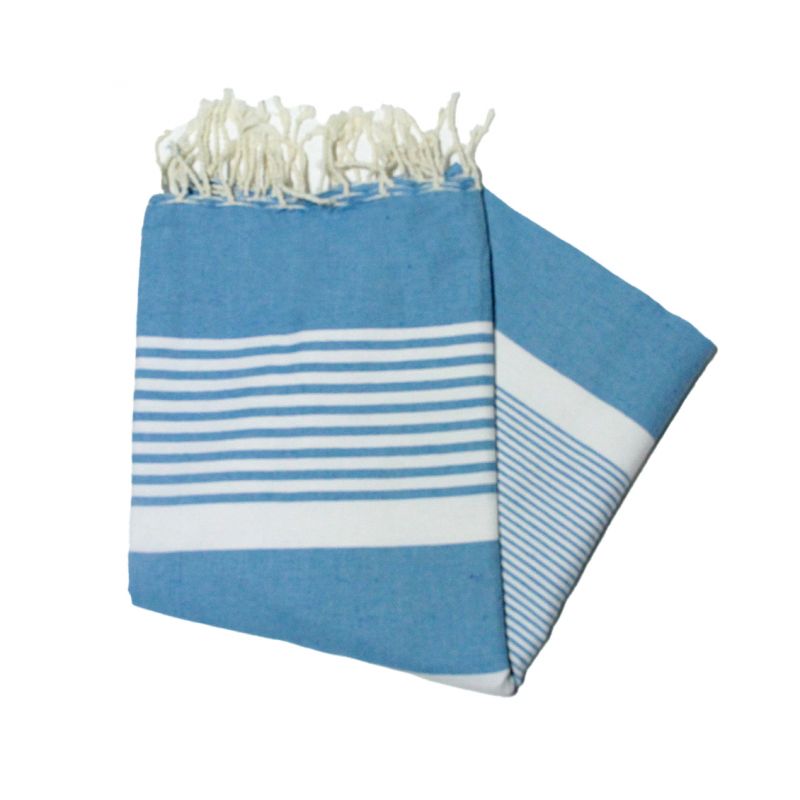 Fouta piatta Bizerte blu ghiaccio