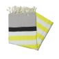 Fouta plana kerouan gris negro blanco y canario