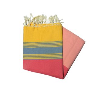 Flat Fouta Tozeur yellow azurin & red the colorful ones