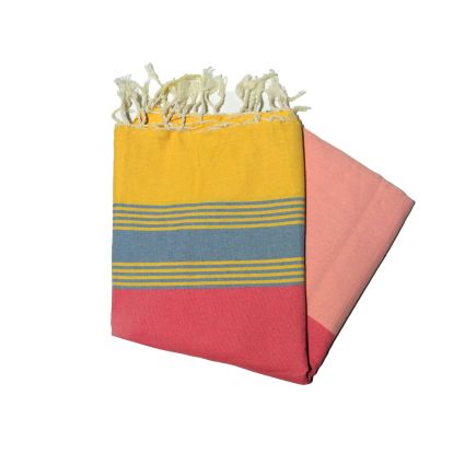 Flat Fouta Tozeur yellow azurin & red the colorful ones
