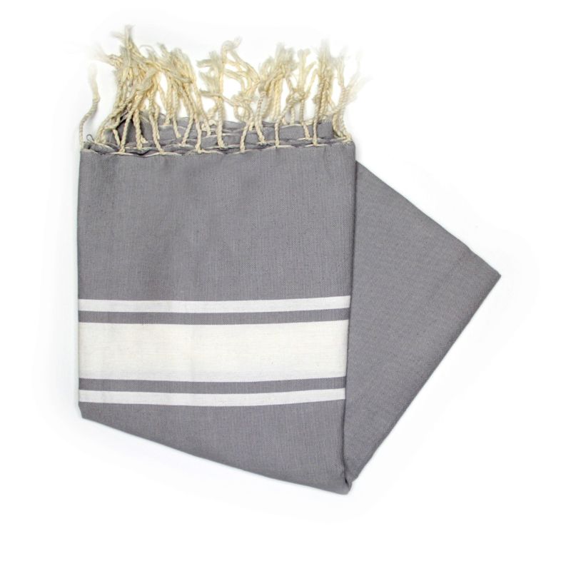 Fouta 2x3 m classique gris moyen