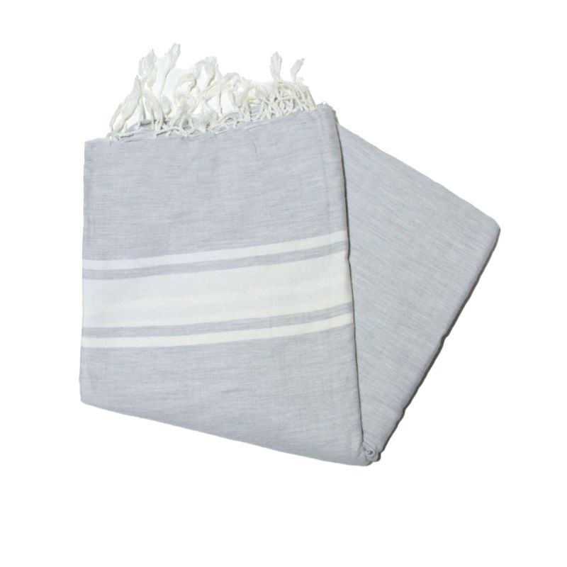 Fouta 2x3 m clásica gris perla