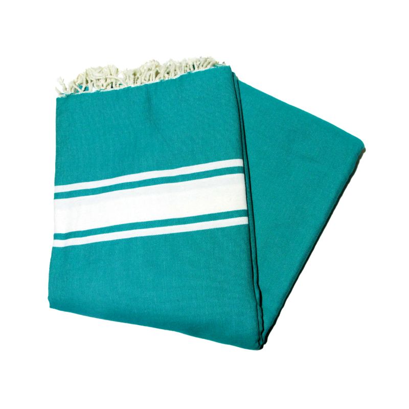 fouta 2x2 m classique turquoise