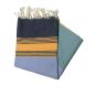 Flat Fouta Tozeur navy sky yellow & green