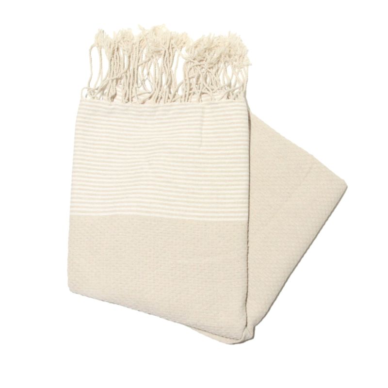 Fouta 2x3 m nid d'abeille sable