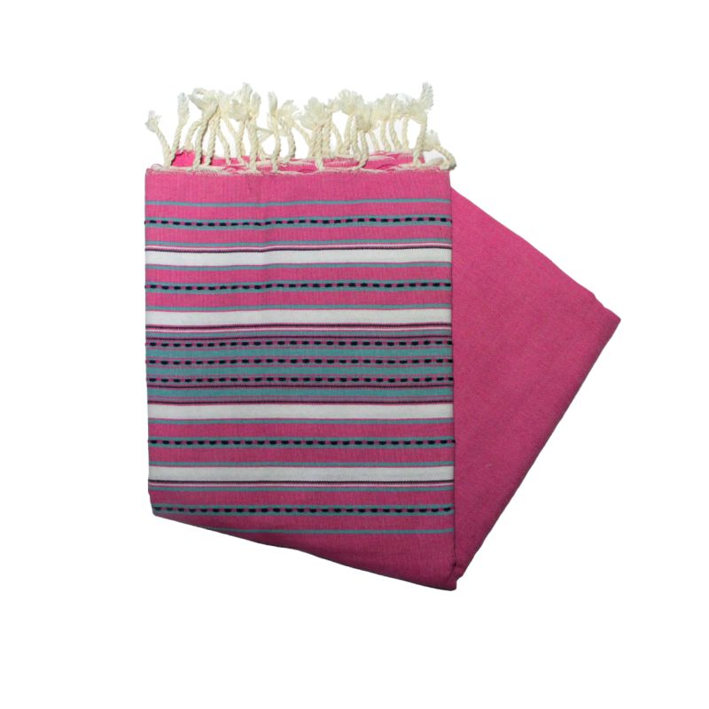 Berber Fouta Fuchsia Weiß & Türkis