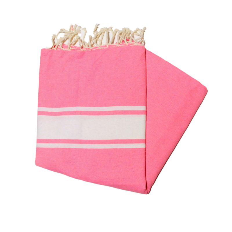 Fouta Essaouira rosa neón