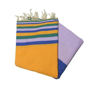 Flat fouta sousse saffron, lilac, green & Greek blue in 5 colors