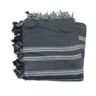 Fouta 2x3 m lurex negro y plata