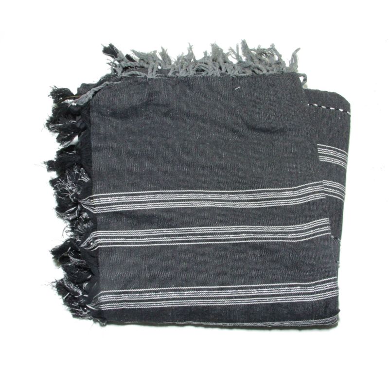 Fouta 2x3 m lurex preto e prata