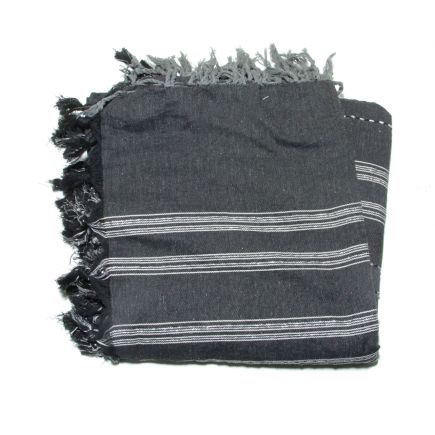 Fouta 2x3 mt lurex nero e argento