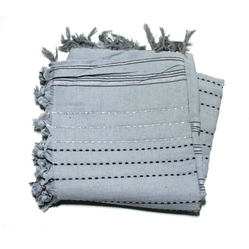 Fouta 2x3 mt lurex grigio medio e argento