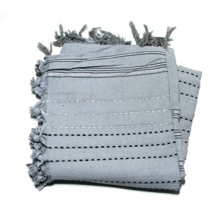 Fouta 2x3 m lurex medium gray & silver