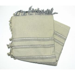 Fouta 2x3m lurex taupe e prata