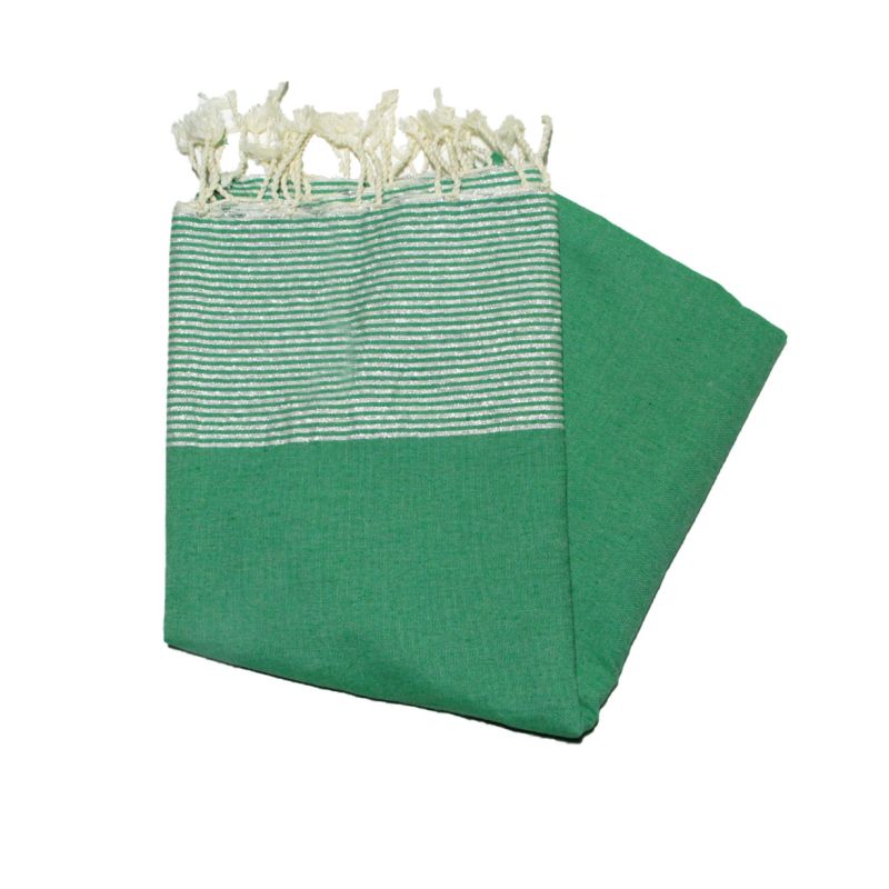 Flacher Lurex Fouta silbergrün Brasilien