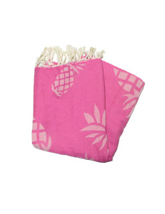 Fouta jacquard tartaruga azul roxo cinzento