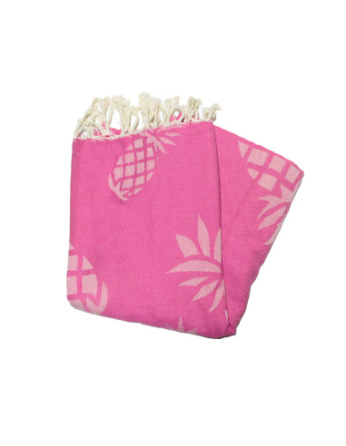 Fouta jacquard tartaruga azul roxo cinzento