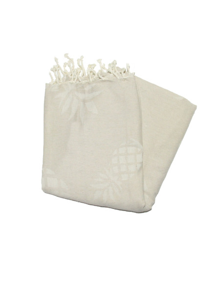 Fouta jacquard tartaruga azul roxo cinzento