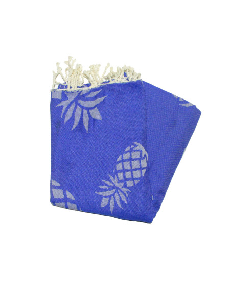 fouta jacquard turtle blue purple gray