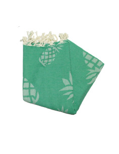 Fouta jacquard tartaruga azul roxo cinzento