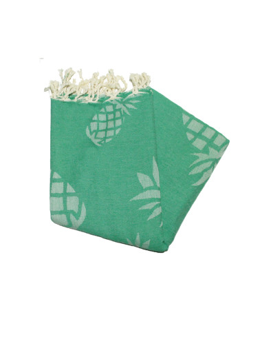 Fouta jacquard tartaruga azul roxo cinzento