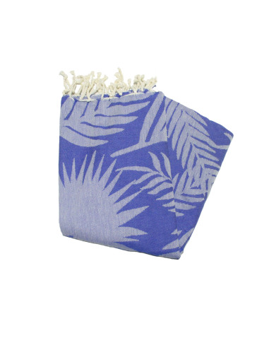 Fouta jacquard tartaruga azul roxo cinzento