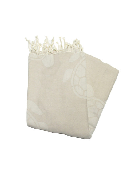 Fouta jacquard tartaruga azul roxo cinzento