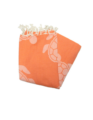 Fouta jacquard tartaruga azul roxo cinzento