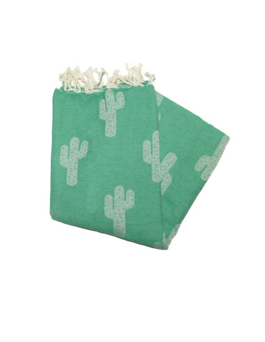 fouta jacquard tortuga azul morado y gris