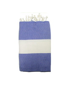 Fouta jacquard tartaruga azul roxo cinzento