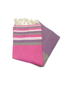Fouta Flat Sousse Flieder, Lila, Mittelgrau und Minze