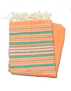 Berber fouta gray blue & orange