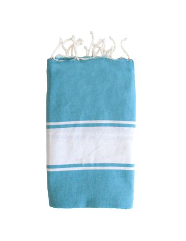 Fouta Essaouira bleu glacial