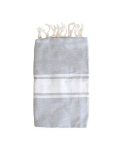 Fouta Essaouira gris clair