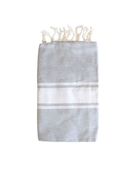 Fouta Essaouira gris clair