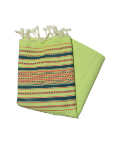 fouta berbère fuschia blanc & turquoise
