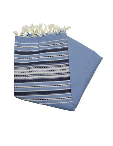 Fouta bereber verde pino, naranja y blanco
