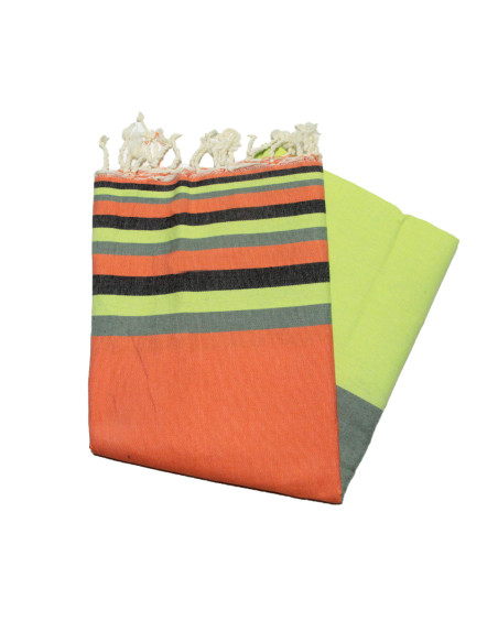Fouta plate sousse rose gris anis & turquoise